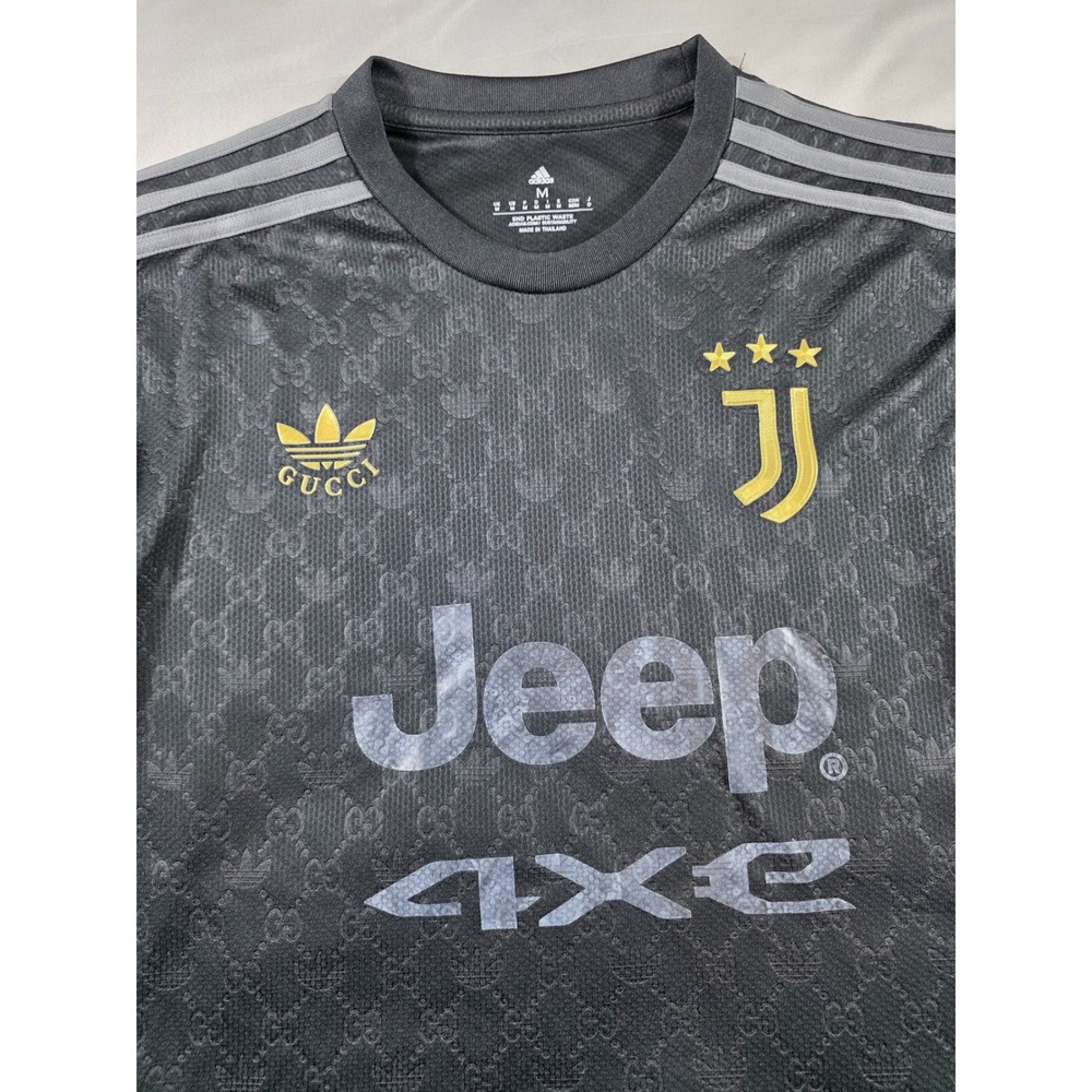 Gucci x adidas Juventus Soccer Jersey Mens Medium Black - Picture 2 of 9
